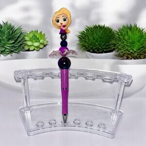 Rapunzel refillable beaded pen